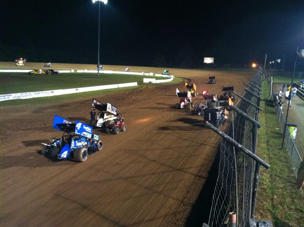 Getting onto the track for the the 1st Feature