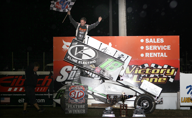 Ian Madsen wins for the first time with the World of Outlaws at Deer Creek