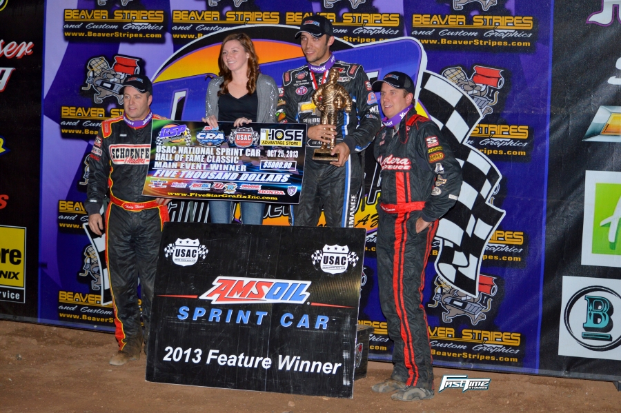 Clauson.Hines ,Spencer Podium at Canyon Park Speedway night one