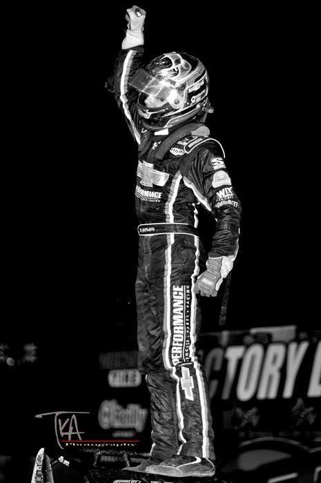 Clauson salutes the crowd after Canyon Park win